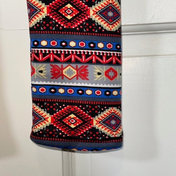 Fleece Lined Colorful Boho Leggings, Juniors Size 5 - Picture 9 of 10